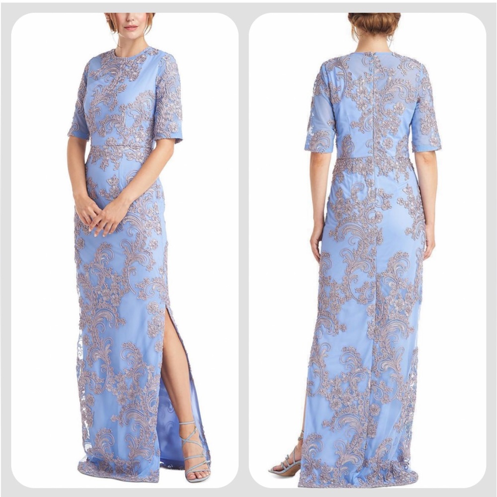 JS Collections Womens Mallory Embroidered Soutache Evening 👗 dress